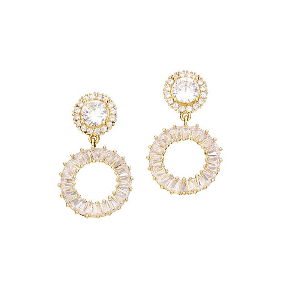 Tigerstars Multi-Faceted Cubic Zirconia Earrings - Picture 1 of 1